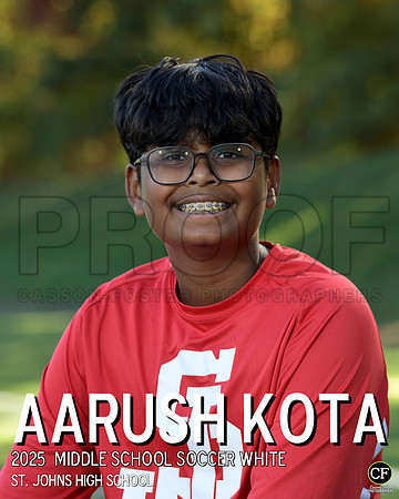 SJFallTeams25 Middle School Soccer White Kota Aarush_ Team8x10 _ Individual 8x10(1)