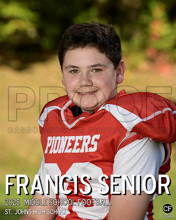 SJFallTeams25 Middle School Football Senior Francis_ Team8x10 _ Individual 8x10(1)