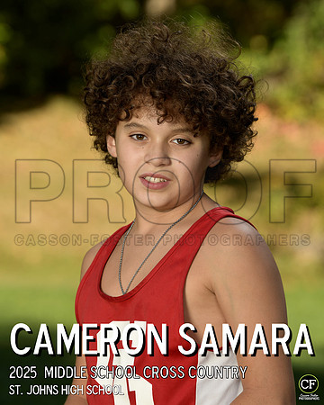 SJFallTeams25 Middle School Cross Country Samara Cameron_ Team8x10 _ Individual 8x10(1)