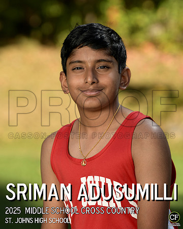 SJFallTeams25 Middle School Cross Country Adusumilli Sriman_ Team8x10 _ Individual 8x10(1)
