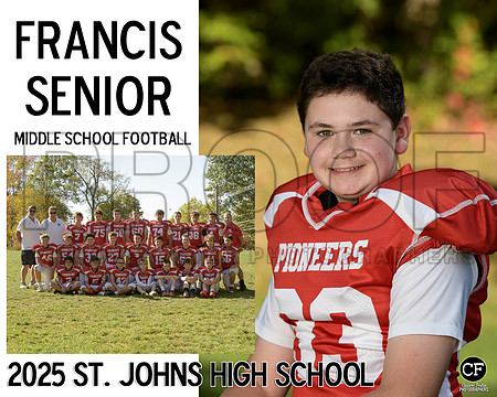 SJFallTeams25 Middle School Football Senior Francis_ Team8x10 _ Sportsmate2#-1(1)