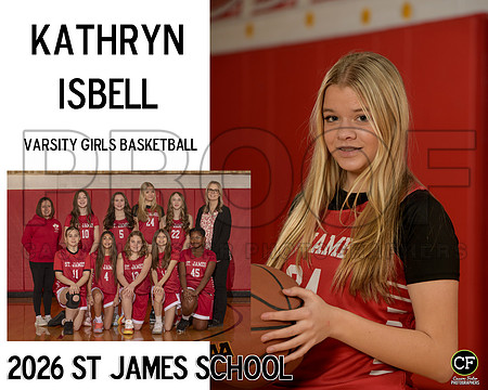 StJamesWinterTeams26 Varsity Girls Basketball Isbell Kathryn_ Team8x10 _ Sportsmate3#-1(1)