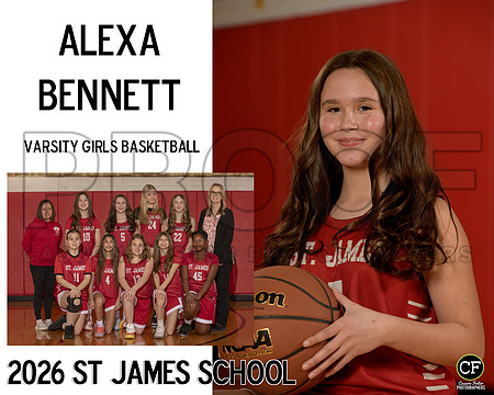StJamesWinterTeams26 Varsity Girls Basketball Bennett Alexa_ Team8x10 _ Sportsmate3#-1(1)