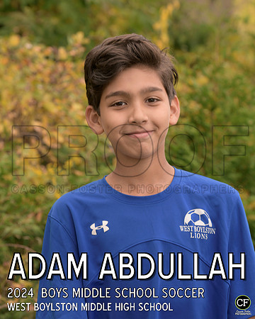 WBFallTeams24 WEB Boys Middle School Soccer Abdullah Adam_ Team8x10 _ Individual 8x10(1)