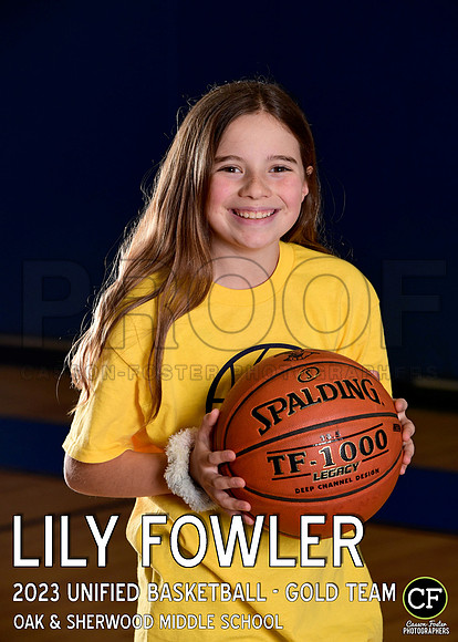 OAK SHERWOOD UNIFIED BBALL 2223 UNIFIED BASKETBALL - GOLD TEAM Fowler Lily_ Team5x7 _ Individual2(1)