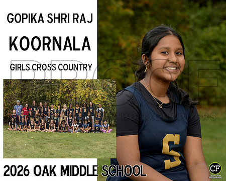 OakMiddleFallTeams26 Girls Cross Country Koornala Gopika Shri Raj_ Team8x10 _ Sportsmate3(1)